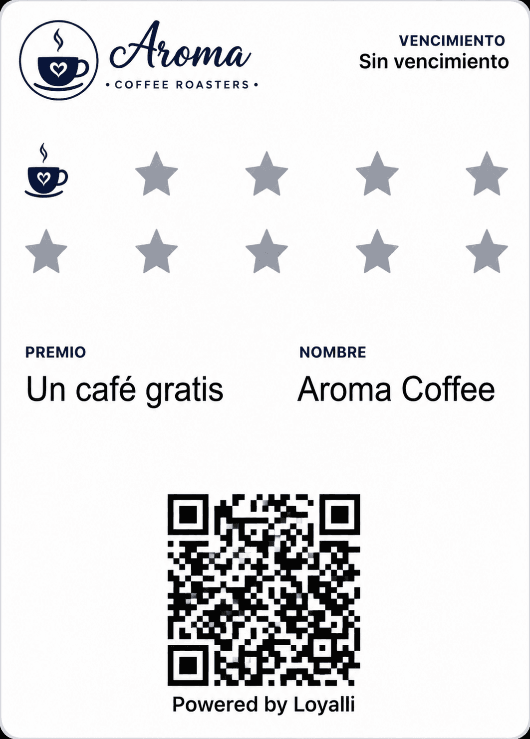 Tarjeta de lealtad de Aroma Coffee